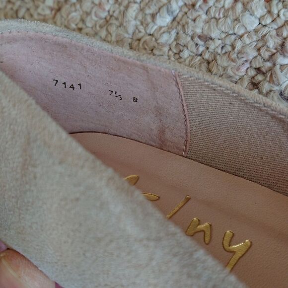 French Sole Via Ballet Flat with bling crystals in Beige size 7B - Picture 10 of 14